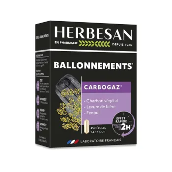 Carbogaz ballonnements Herbesan - boite de 45 gélules