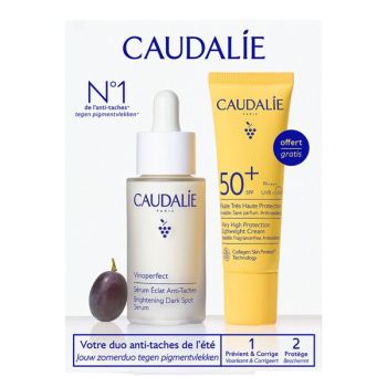 Coffret anti-taches de l'été sérum vinoperfect + fluide très haute protection solaire Caudalie - coffret de 2 produits