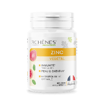 Zinc végétal Les 3 chênes - pot de 60 comprimés 