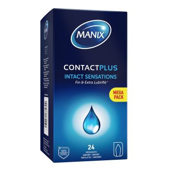 Contact Plus préservatifs fins et extra lubrifiés Manix - 24 préservatifs