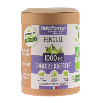Fenouil bio Confort digestif Nat&Form - pot de 90 gélules