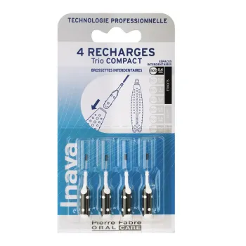 Trio Compact recharges brossettes interdentaires 0.6mm Inava - lot de 4 recharges