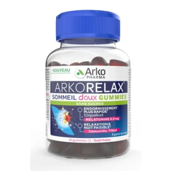 Arkorelax Sommeil doux Gummies sans sucre Arkopharma - pot de 30 gommes