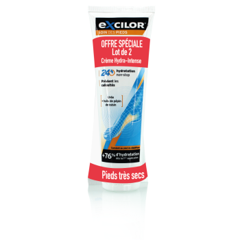 Excilor crème hydra-intense pieds très secs - lot de 2 tubes de 125 ml