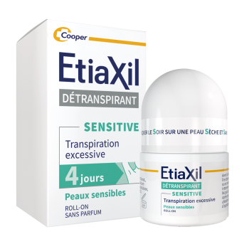 Etiaxil détranspirant aisselles peaux sensibles Cooper - roll-on de 15ml