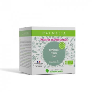 Calmelia infusion thym bio Marque verte - boite de 15 sachets
