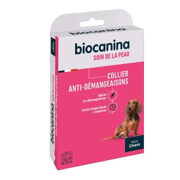 Collier anti-démangeaisons soin de la peau petits chiens Biocanina - un collier de 35cm