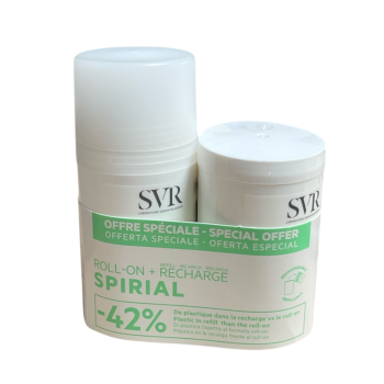 Spirial déodorant anti-transpirant 48H SVR - roll-on de 50 ml + recharge roll-on de 50 ml