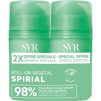 Spirial végétal déodorant SVR - lot de 2 roll-on de 50ml