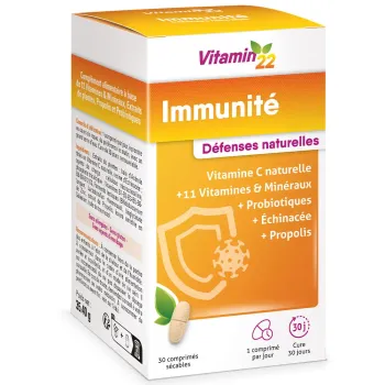 Vitamin 22 immunité défenses naturelles Ineldea - pot de 30 comprimés