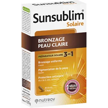 Sunsublim bronzage peau claire Nutreov – 28 capsules