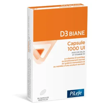 D3 Biane capsule 1000 UI PiLeJe - boîte de 30 capsules