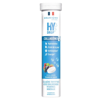 Hydrop solution d'hydratation arôme framboise cassis Granions - tube de 18 comprimés effervescents 
