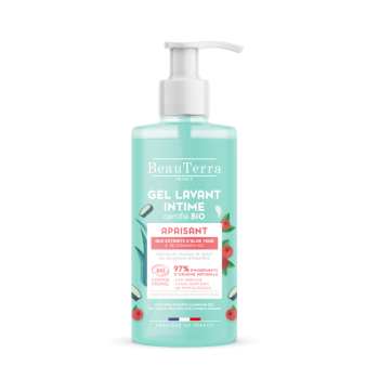 Gel lavant intime certifié bio apaisant Beauterra - flacon-pompe de 500ml
