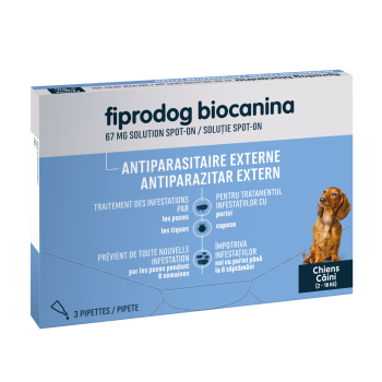 Biocanina Fiprodog Spot-on 67 mg petits chiens 2-10 kg - 3 pipettes