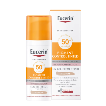 Sun Pigment Control Gel-crème teinté médium SPF 50+ Eucerin - flacon-pompe de 50ml