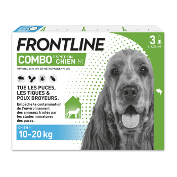 Frontline Combo Spot-On chiens 10-20 kg - 3 pipettes de 1,34 ml
