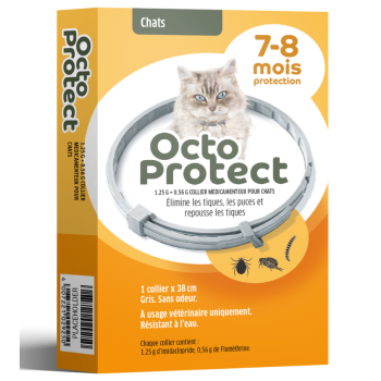 Octo Protect collier antiparasitaire chats Elanco - un collier x 38cm