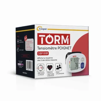 TORM Tensiomètre électronique au poignet DBP 8189 Cooper - 1 tensiomètre