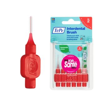 Brossettes interdentaires originales rouge taille 2 (0.5mm) TePe - 6 brossettes