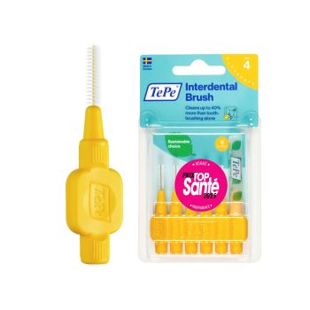 Brossettes interdentaires originales jaune taille 4 (0.7 mm) TePe