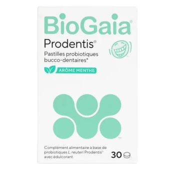Prodentis Probiotiques bucco-dentaires arôme menthe BioGaia - pot de 30 pastilles