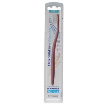 Brosse à dents en plastique recyclé souple Elgydium - une brosse à dents