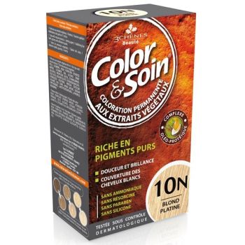 Color & soin coloration permanente Blond platine 10N Les 3 chênes - 1 kit