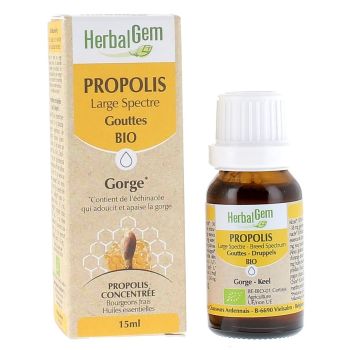 Propolis large spectre bio HerbalGem - flacon de 15 ml