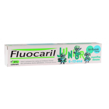 Dentifrice junior 6-13 ans arôme menthe douce Fluocaril - tube de 75 ml