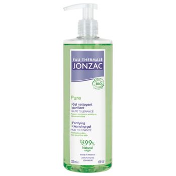 Eau thermale Jonzac Pure gel nettoyant purifiant L&eacute;a Nature - flacon-pompe de 500 ml
