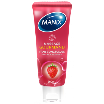 Gel de massage comestible fraise Manix - tube de 200ml