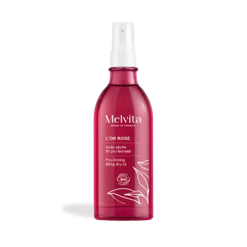 Huile sèche lift pro fermeté suractivée l'Or Rose bio Melvita - flacon à pompe de 100ml