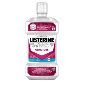 Bain de bouche traitement professionnel gencives Listerine – 500 ml