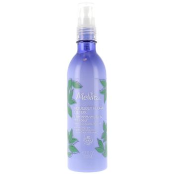 Lait démaquillant douceur bouquet floral detox bio Melvita - flacon pompe de 200 ml