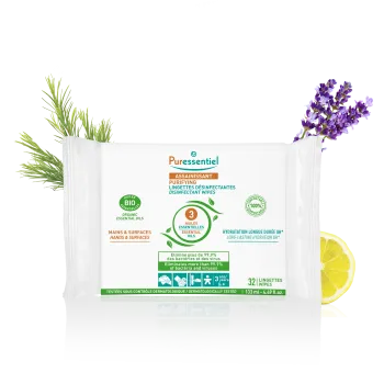 Lingettes d&eacute;sinfectantes Puressentiel - sachet de 32 lingettes