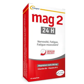 Mag 2 24h Magnésium marin Cooper - boite de 40 comprimés