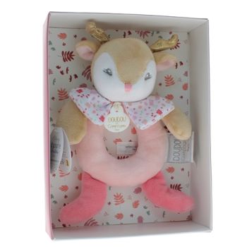 Mini doudou renne hochet Doudou et compagnie - boîte avec doudou de 20 cm
