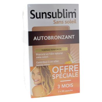 Sunsublim Autobronzant Nutréov - lot de 3x28 capsules (1 boîte offerte)