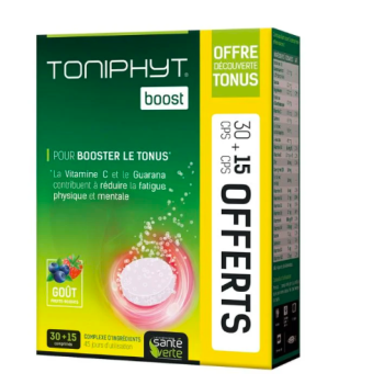 Toniphyt boost Santé verte - 30 comprimés effervescents + 15 gratuits