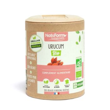 Urucum bio Ecoresponsable Nat&Form - boite de 200 gélules