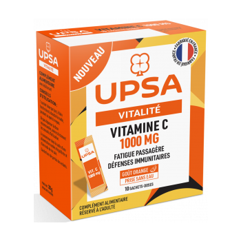 Vitalité Vitamine C 1000 mg Upsa - boite de 10 sachet-doses