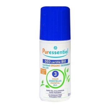 Déodorant aux 3 huiles essentielles bio Puressentiel - roll-on de 50ml