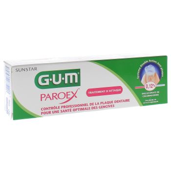 Paroex dentifrice traitement d'attaque plaque dentaire Gum