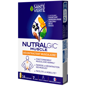 Nutralgic muscle Décontractant musculaire Santé verte - boite de 14 comprimés