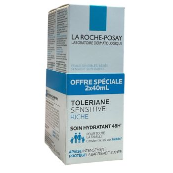 Tolériane Sensitive Riche soin hydrantant La Roche-Posay - lot de 2 tubes de 40ml