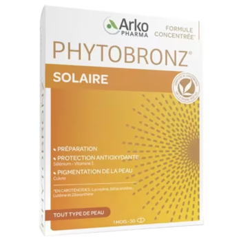 Phytobronz solaire peau rayonnante Arkopharma - boite de 30 capsules