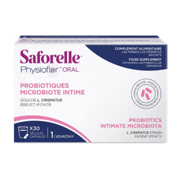 Physioflor oral probiotiques microbiote intime Saforelle - boite de 30 gélules