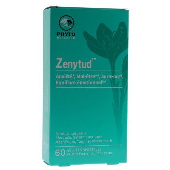 Zenytud anxiété mal-être Phyto Research - boite de 60 gélules végétales