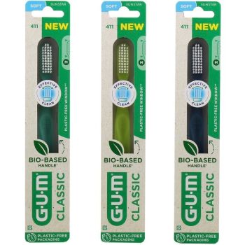 Brosse à dents Classic 411 souple GUM - une brosse à dents